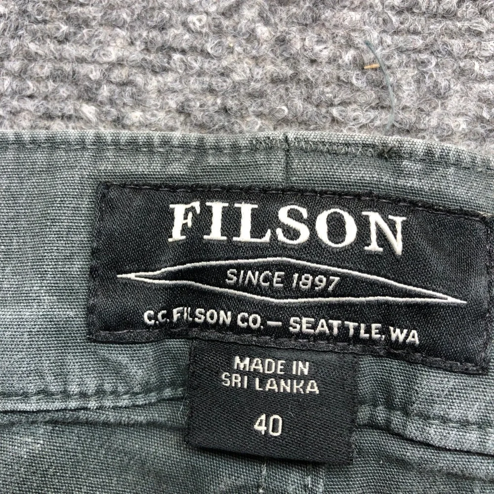 Filson Mens Charcoal Gray Green Cotton Canvas Chino Shorts Size 40